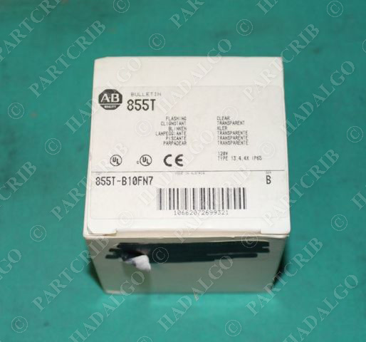 Allen Bradley, 855T-B10FN7, Stack Light 120V Clear Beacon Warning Lite Lamp