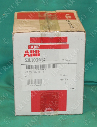 ABB S3L100MWS4 100a Circuit Breaker MCP S3L 100 amp 100 3p SACE S3 ISOMAX NEW