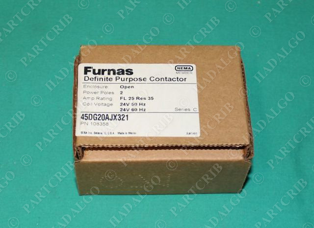Furnas, 45DG20AJX321, Contactor 2 Pole 24V 24vac 24 Volt Relay 2p Starter NEW