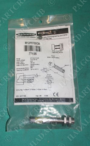 Banner, M12PFF50Q8, 77195, M12 Series Proximity Sensor NEW