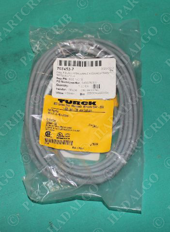 Turck, RK 4.4T-5-RS 4.4T/S101, U2444-53, Eurofast Cable Male/Female 5M M12 Cordset