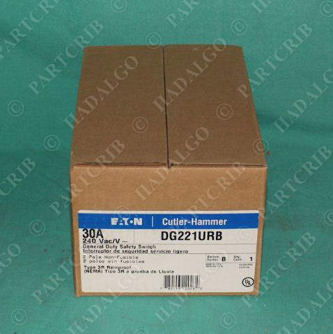 Cutler-Hammer, DG221URB, DG-221URB, Safety Switch Disconnect 2Pole 30A 240VAC NE