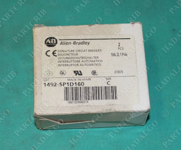 Allen Bradley, 1492-SP1D160, Miniature Circuit Breaker 2/box 16a 16 Amp NEW