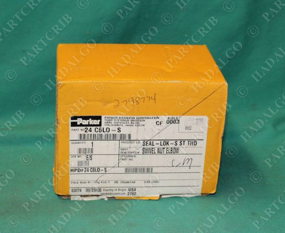 Parker, 24 C6LO-S, Swivel Nut Elbow Hydraulic Fitting NEW