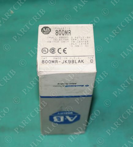 Allen Bradley, 800MR-JK9BLAK, Selector Switch Black Lever NEW