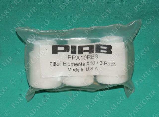 Piab, PPX10RE3, Filter Element Bag of 3 NEW