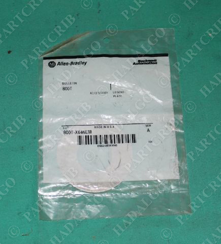 Allen Bradley, 800T-X646EM, Legend Plate NEW