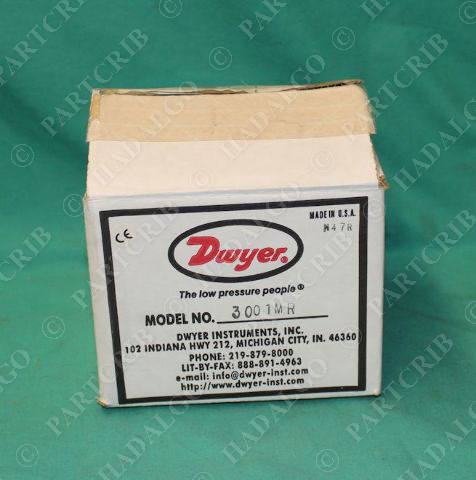 Dwyer, 3001MR, Photohelic Pressure Switch 0-1.0 Range NEW
