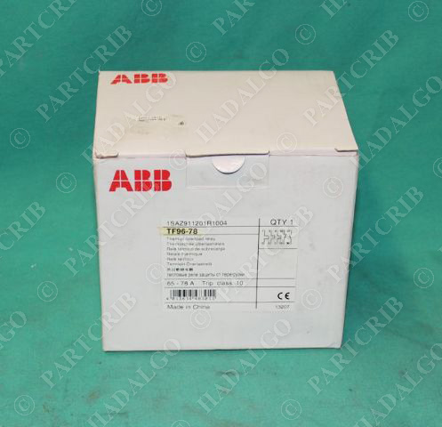 ABB, TF96-78, 1SAZ911201R1004, Thermal Overload Relay 65-78A  Class 10 NEW