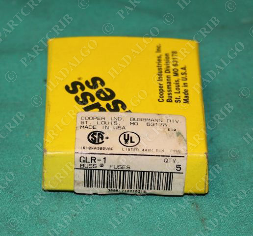 Bussmann, GLR-1, Fuse 300V Box of 5 Buss Cooper 1a 1 Amp NEW