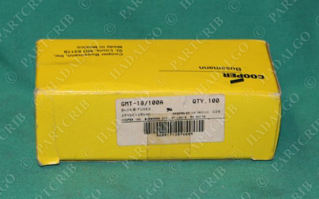 Bussmann, GMT-18/100A, Fuse 60VDC 125VAC Box of 10 NEW