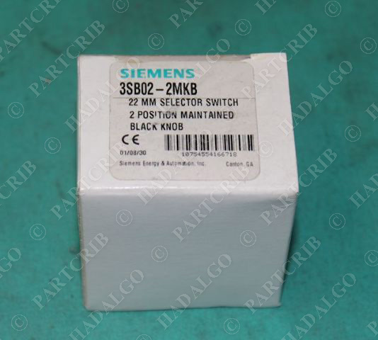 Siemens, 3SB02-2MKB, 22mm Selector Switch 2Pos Black Knob NEW