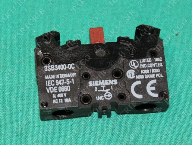 Siemens, 3SB3400-0C, Contact Block Push Button Switch Auxiliary