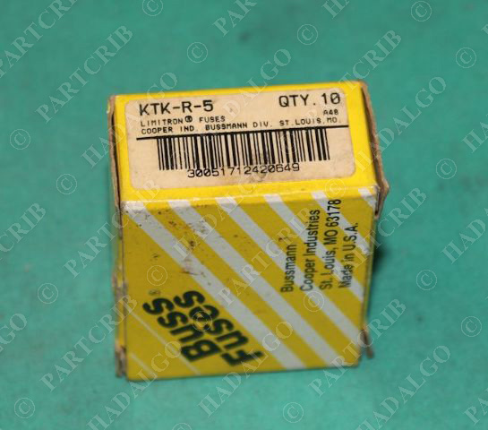 Bussmann, KTK-R-5, Cooper Buss Limitron Fuse 5A Box of 10 NEW