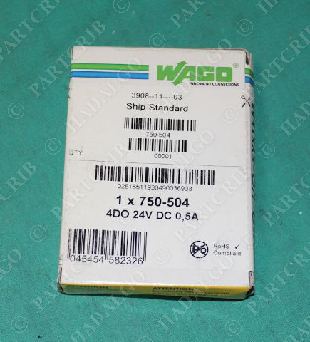 Wago, 750-504, I/O System 4DO 24VDC 0.5A NEW