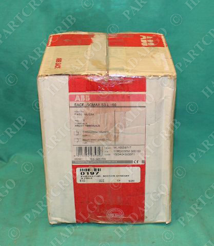ABB SACE Isomax S3 L 150 Circuit Breaker Motor Protector 150a  3Pole  NEW