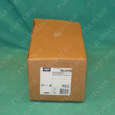 Hubbell HBL363P6W Pin & Sleeve Watertight Plug 2Pole 63Amp 240VAC NEW