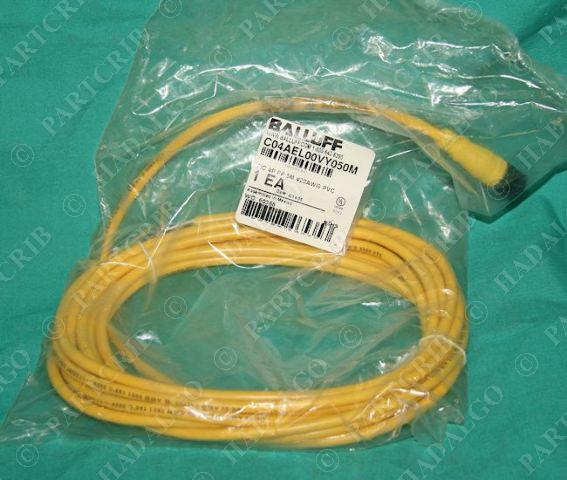 Balluff C04AEL00VY050M Sensor Cable 4P FP 5M #22AWG PVC Cordset  Connector NEW