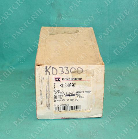 Cutler-Hammer KD3400F Circuit Breaker 3P 400A 600VAC 250VDC NEW