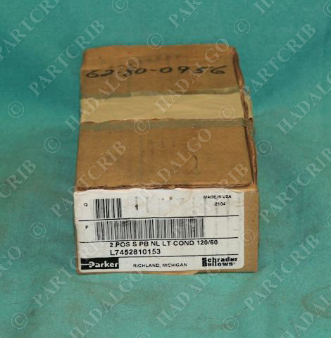 Parker L7452810153 2POS S PB NL LT Cond 120/60 150psi Pneumatic Valve NEW