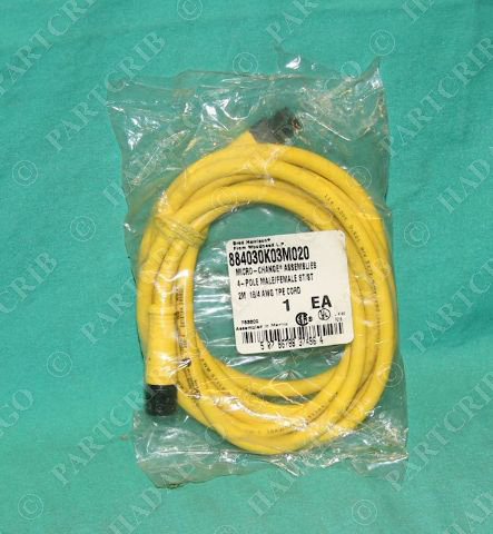 Brad Harrison 884030K03M020 Cable 4 Pole Male Female 2M 4 pin 18/4 Connector