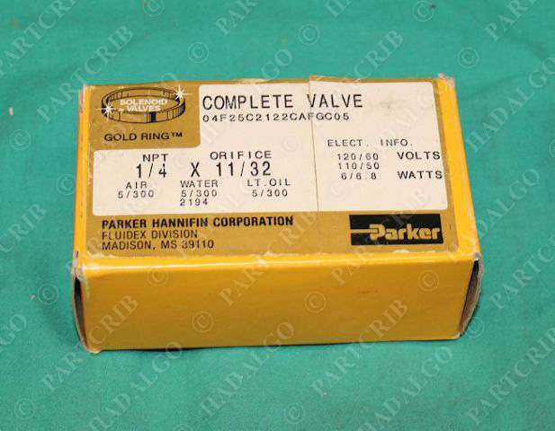 Parker 04F25C2122CAFGC05 Gold Ring Solenoid Valve 1/4NPT .25
