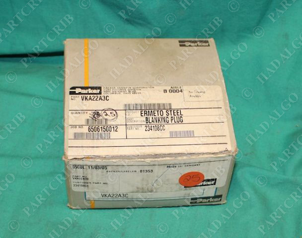 Parker VKA22A3C Blanking Plug Ermeto Steel 234108CC NEW