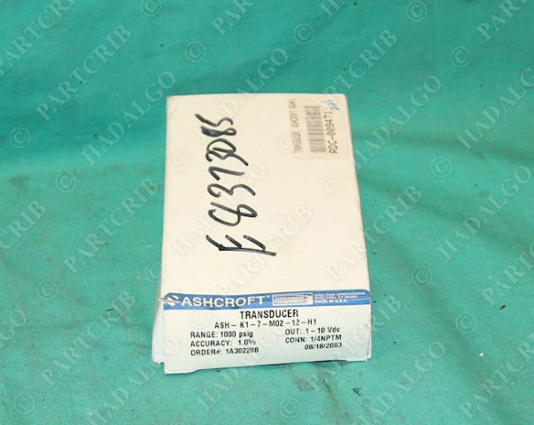 Ashcroft ASH-K1-7-M02-12-H1 Transducer K17M0212H11000 2000psi pressure NEW
