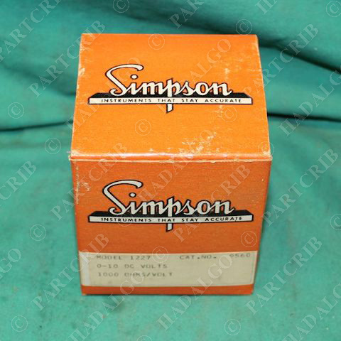 Simpson Model 1227 Panel Meter 0-10Dc Volts 9560 DC 10vdc NEW