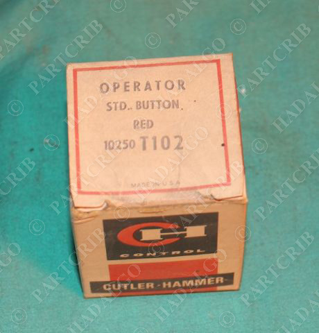 Cutler-Hammer 10250 T102 Pushbutton Operator Red Button Switch Flush Stop NEW