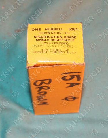 Hubbell 5261 Specification Grade Single Receptacle 3-Wire 15A Brown NEW