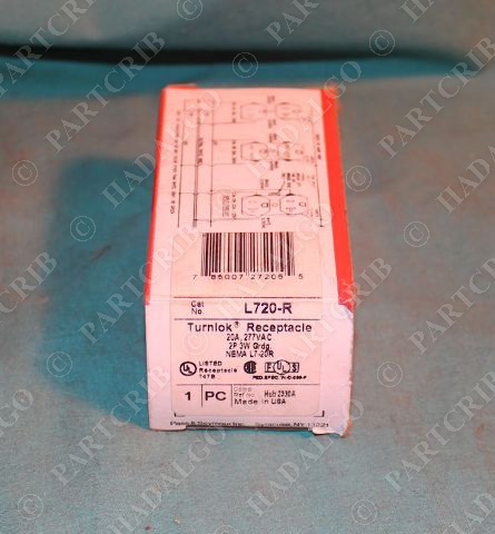 Pass & Seymour L720-R Turnlok Receptacle 20A 277VAC 2P Twist Lock Female Plug