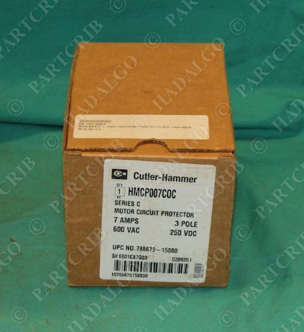 Cutler Hammer HMCP007C0C Motor Circuit Protector 7amp 7a 600v 786679-15080 NEW