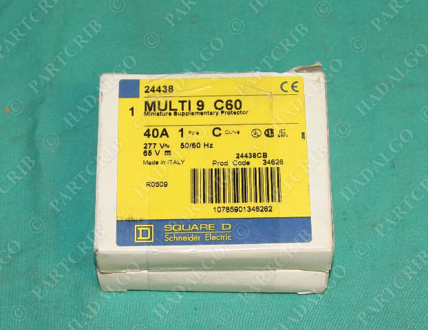 Square D Multi9 C60 40A 24438 Miniature Protector DIN rail Merlin gerlin breaker