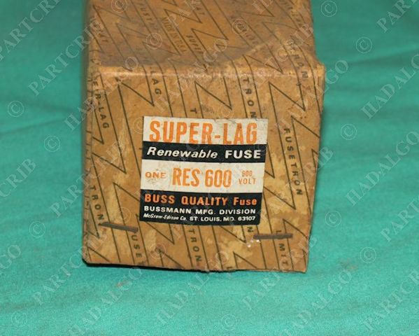 Bussmann Fusetron RES 600 Super-Lag Renewable Fuse 600V 600a Buss Cooper NEW
