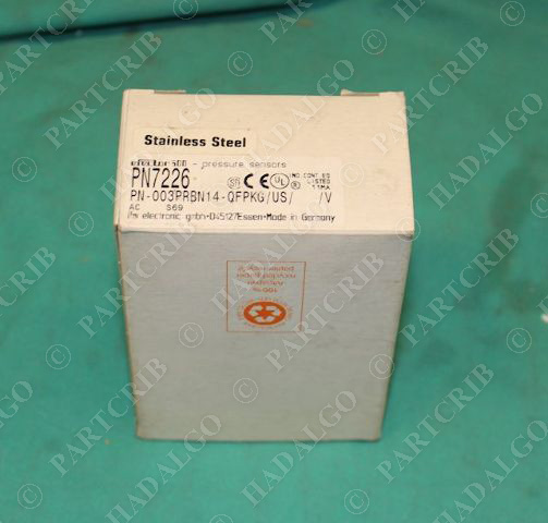 IFM, PN7226, Efector Pressure Sensor Transducer Guage PN-003PRBN14-QFPKG/US NEW
