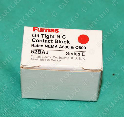 Furnas Electric 52BAJ Oil Tight Contact Block NEMA A600 & Q600 Push button NEW