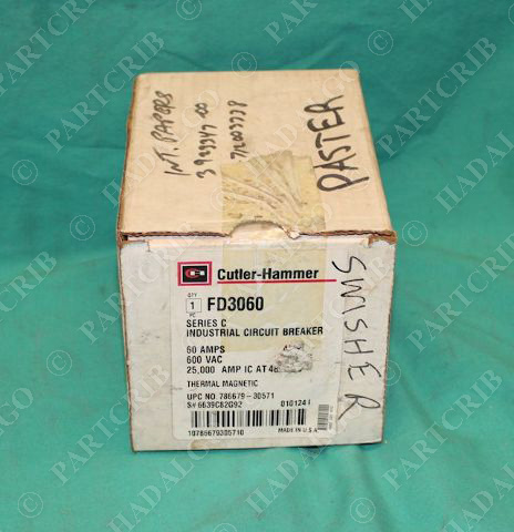 Cutler-Hammer FD3060 Molded Case Circuit Breaker 60A 60 amp 600VAC NEW