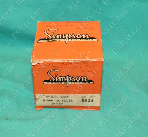 Simpson Model 1327 Panel Meter 9830 0-500V Borg Warner 500 Volts