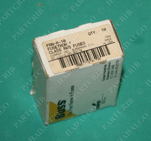 Bussmann, FRN-R-10, Fusetron Buss Dual Element Time Delay Fuse box/10 Buss Cooper RK5